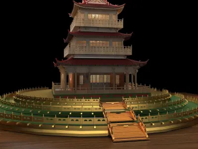 Chinese ancient house 3D model 44