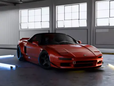  Realistic Car Scene 3D model 3D model