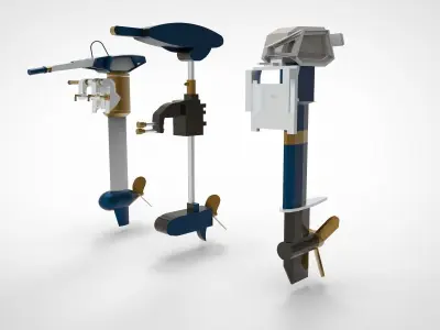 Portable engine boat 3D model