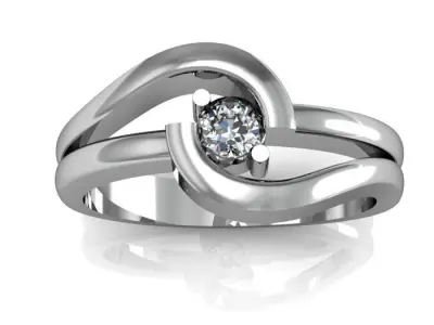 solitair ring 3D print model