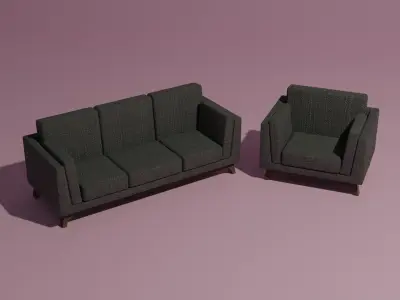 Couch and sofa 3D model