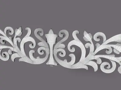 decorative carved base mesh collection 3D model