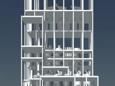 Industrial tower 3D model buy