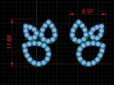 Diamond Jewelry Earring 3D print model 3