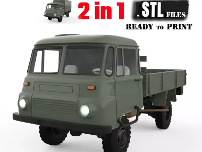 Robur LO 2002 3D printable truck model scale vehicle STL 3D print model