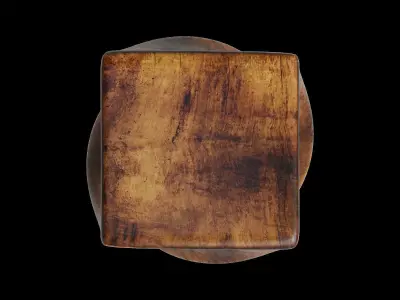 Solid Wood Abstract End Table Low-poly 3D model