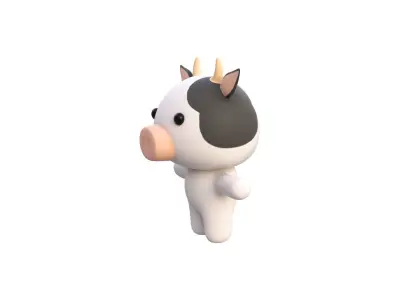 Character004 Chubby Cow Low-poly 3D model