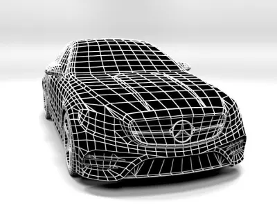 MERCEDES E CLASS COUPE 2017 LOWPOLY Low-poly 3D model