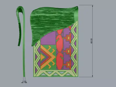 Armenian Carpet Pendant Jewelry Silver 3D print model