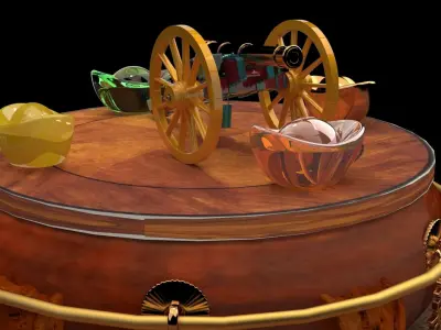 Chinese gold ingot  3D model