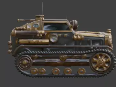 Steampunk Light Armored Reconnaissance Vehicle 3D Model Low-poly 3D model