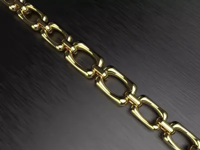 Graduated Square Chain Link Necklace or bracelet 3D print model