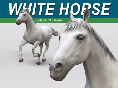 Horse - White 3D model