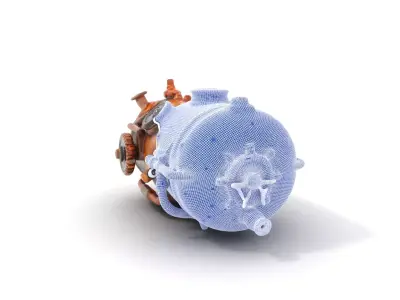 Steampunk Boiler Tank model pack with detailed gauges Low-poly 3D model