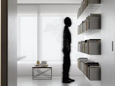 Modern living room dining room interior scenes 473 3D model