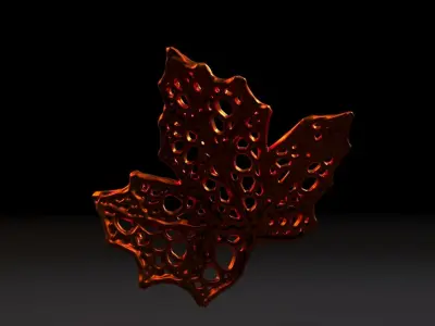 Decor maple autumn leaf 3D print model
