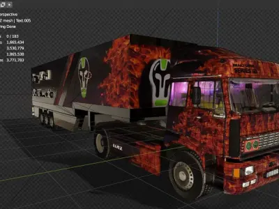 LIAZ 300 Truck with Trailer 3D model