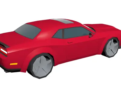 Dodge Challenger SRT Hypercasual Low-poly 3D model