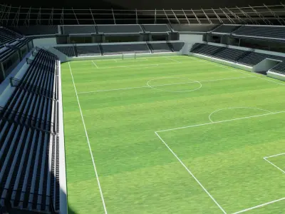 Soccer Stadium Low-poly 3D model 3