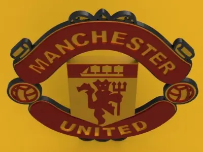 Manchester united football club emblem 3D model