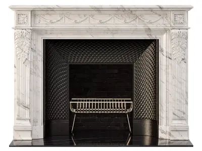 Fireplace Marble French fireplace 3D model