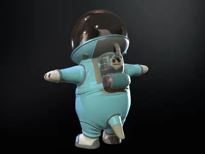 Astro Cat Low-poly 3D model