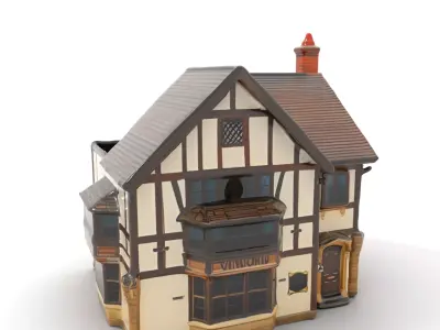 TudorStyle House model pack Low-poly 3D model