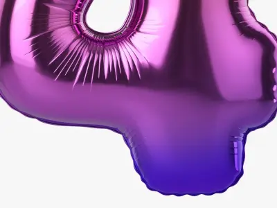 Foil balloon number four 4 3D model