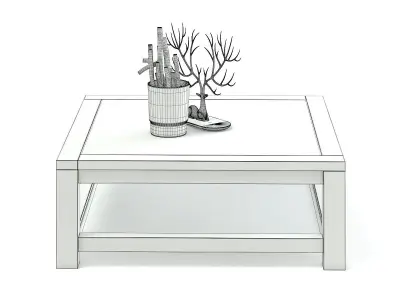 Wood and Glass Coffee Table 3D model