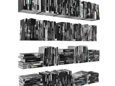 Books 150 pieces 3-1-2 Low-poly 3D model