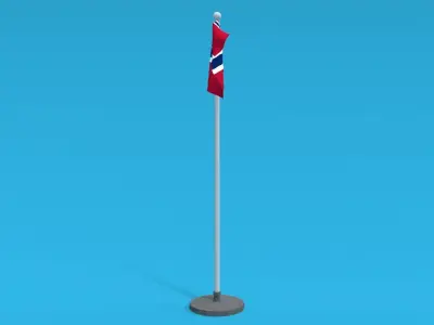 Low Poly Seamless Animated Norway Flag Low-poly 3D model