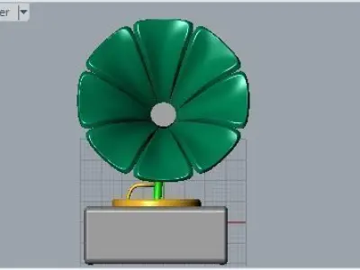 Gramophone model golden 3D print model