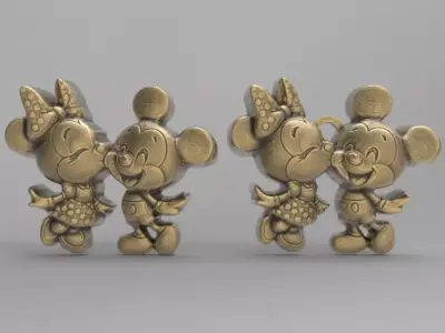 valentines day mickey minne love decor 3D print model