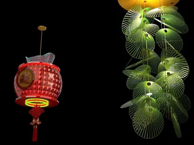 Chinese red lantern  3D model 50
