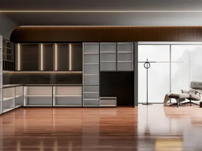 Kitchen fully parametric Resizable manufacturable 0075 3D model