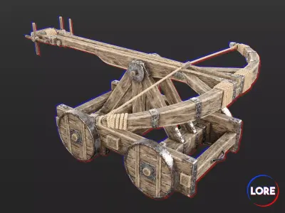 Medieval Siege Engine Ballista Low-poly 3D model