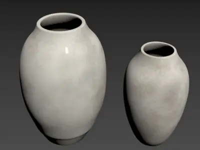 Rough Effect Ceramic Vase 3D model