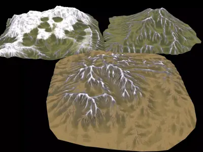 Background PBR Mountains Free low-poly 3D model