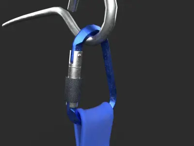 Climbing hook belt Low-poly 3D model