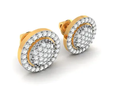 Women Solitaire Diamond Earring 3D print model