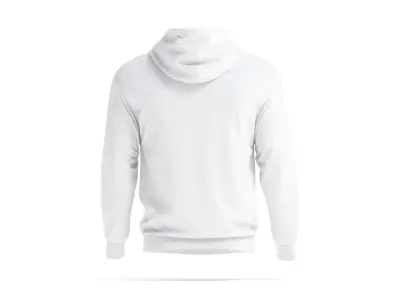 White Hoodie - sports sweatshirt with hood  3D model