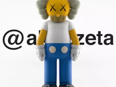 Kaws Homer Simpson Textured Low-poly 3D model