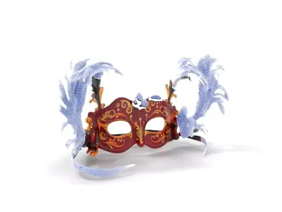 Elegant Venetian Mask model pack Low-poly 3D model
