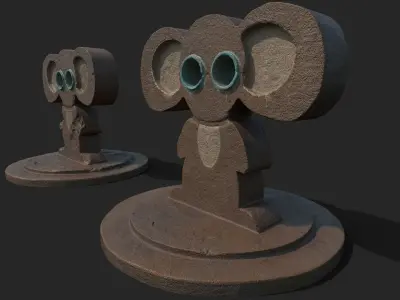Cheburashka Sculpture Low-poly 3D model