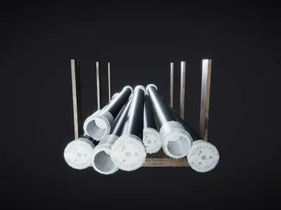 Construction Pipe Stack 01 3D model