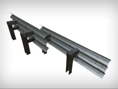 Barrier fence Low-poly 3D model