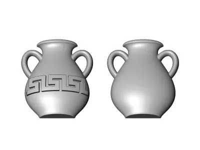 Greek key urn onlay relief and carving 3D print model