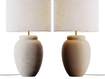Grote tafellamp Bodhi met keramische voet 3D model