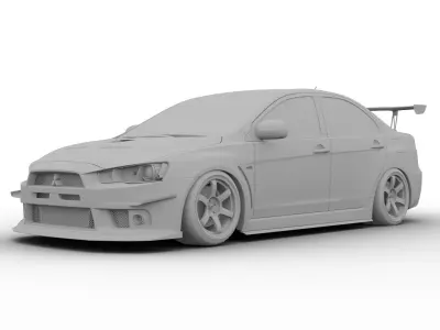 Mitsubishi lancer evolution X tuning 3D model