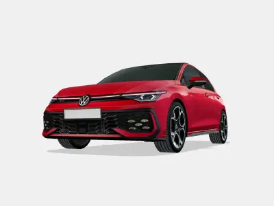 Volkswagen Golf GTI 2024 Low-poly 3D model